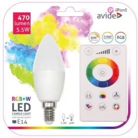   Avide Smart LED Candle 5.5W RGB+W 2700K IR Távirányítóval