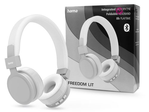 HAMA Wireless Bluetooth sztereó fejhallgató beépített mikrofonnal - HAMA FreedomLit Wireless Headphones - fehér