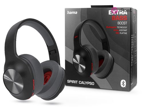 HAMA Wireless Bluetooth sztereó fejhallgató beépített mikrofonnal - HAMA Spirit Calypso Wireless Headphones - fekete