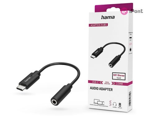 HAMA Type-C - 3,5 mm jack audio adapter - HAMA Audio Adapter USB-C to 3.5 mm    Jack - fekete