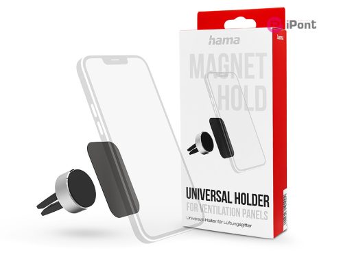 HAMA univerzális szellőzőrácsba illeszthető mágneses autós tartó - HAMA Magnet  Alu Universal Holder - ezüst