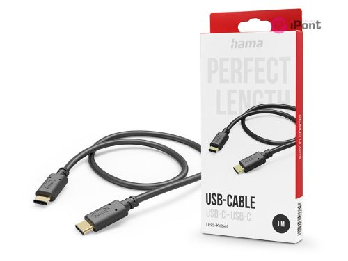 HAMA USB Type-C - USB Type-C adat- és töltőkábel 1 m-es vezetékkel - HAMA FIC E3USB-C Cable - fekete