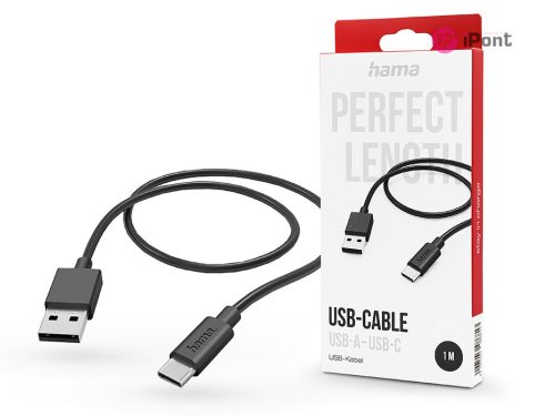 HAMA USB-A - Type-C adat- és töltőkábel 1 m-es vezetékkel - HAMA USB-A - USB-C  Cable - fekete