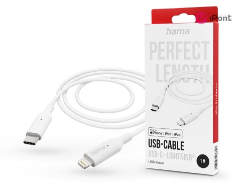HAMA USB-C - Lightning adat- és töltőkábel 1 m-es vezetékkel - HAMA USB-C -     Lightning Cable - fehér