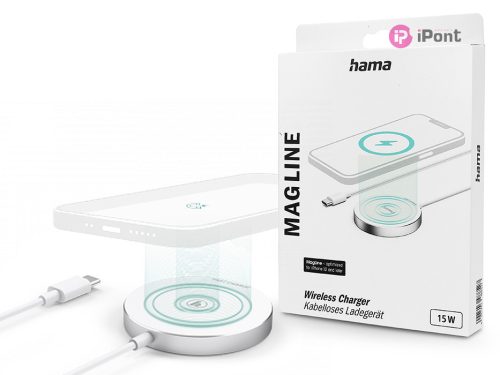 HAMA Qi MagSafe vezeték nélküli töltő állomás - 15W - HAMA Magline Wireless     Charger - fehér