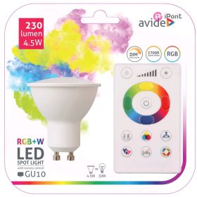 Avide Smart LED GU10 4.5W RGB+W 2700K IR Távirányítóval