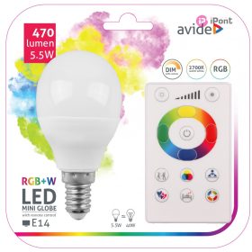   Avide Smart LED Mini Globe 5.5W RGB+W 2700K IR Távirányítóval