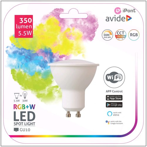 Avide Smart LED GU10 5.5W RGB+W WIFI APP Control