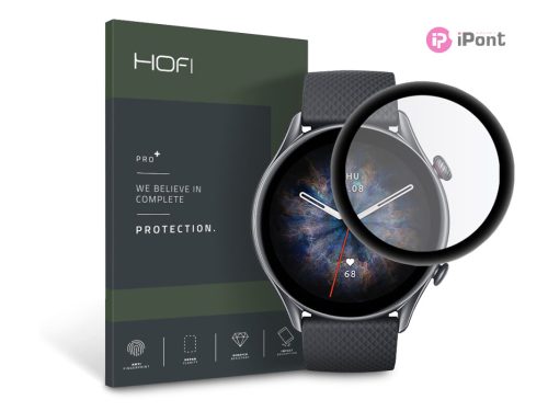 HOFI Hybrid Pro+ Glass üveg képernyővédő fólia -Amazfit GTR 3 Pro -fekete