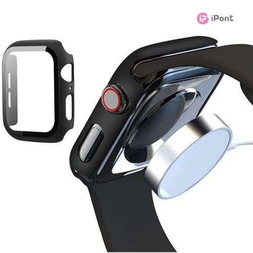 Haffner Defense 360 védőtok beépített edzett üveggel - Apple Watch 7/8 (45mm) - fekete - ECO