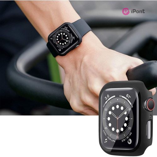 Haffner Defense 360 védőtok beépített edzett üveggel - Apple Watch 7/8 (41mm) - fekete - ECO