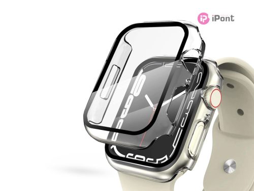 Apple Watch 7/Series 8 (41 mm) védőtok beépített edzett üveggel - DEFENSE 360 - átlátszó (ECO csomagolás)