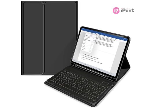 Apple iPad Air 4 (2020)/iPad Air 5 (2022) 10.9 tablet tok (Smart Case) on/off   funkcióval, Apple Pencil tartóval, billentyűzettel - Tech-Protect - black (ECO  csomagolás)