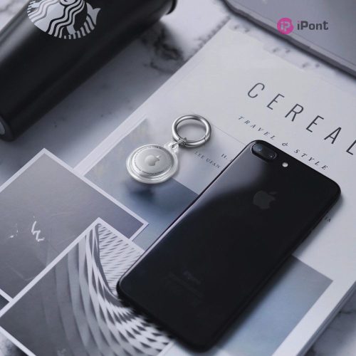 Haffner szilikon védőtok és rögzítő kulcstartó Apple AirTag nyomkövetőhöz - átlátszó - ECO