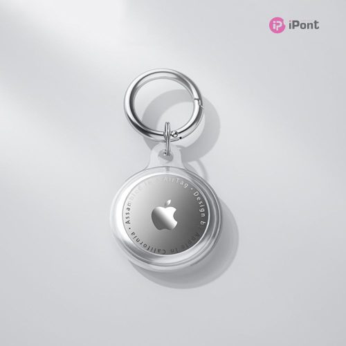 Haffner szilikon védőtok és rögzítő kulcstartó Apple AirTag nyomkövetőhöz - átlátszó - ECO