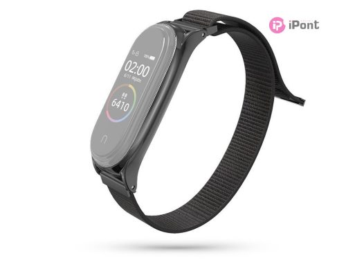 Xiaomi Mi Smart Band 7 aktivitásmérőhöz nylon textil szíj - fekete