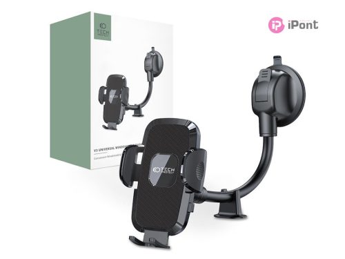 Univerzális műszerfalra/szélvédőre helyezhető PDA/GSM autós tartó - Tech-ProtectUniversal Windshield Dashboard Car Mount V3W-D - fekete