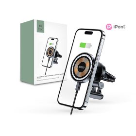   Tech-Protect MM15W-V5 Qi MagSafe vezeték nélküli autós tartó/gyorstöltő szellőzőrácsba - fekete