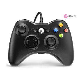   Froggiex FX-X360-PC-B Vezetékes Xbox 360/PC kompatibilis fekete kontroller