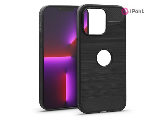 Haffner Carbon szilikon tok - Apple iPhone 13 Pro - fekete