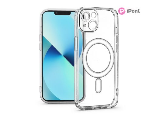Haffner Clear Mag Cover kameravédős szilikon tok - Apple iPhone 13 - átlátszó