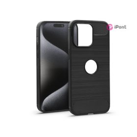  Haffner Carbon szilikon tok - Apple iPhone 15 Pro Max - fekete