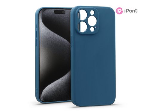 Haffner Matt szilikon tok - Apple iPhone 15 Pro Max - kék
