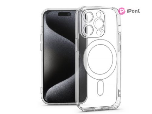 Haffner Clear Mag Cover kameravédős szilikon tok - Apple iPhone 15 Pro - átlátszó