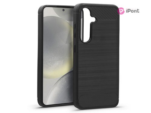 Haffner Carbon szilikon tok - Samsung SM-S921 Galaxy S24 - fekete