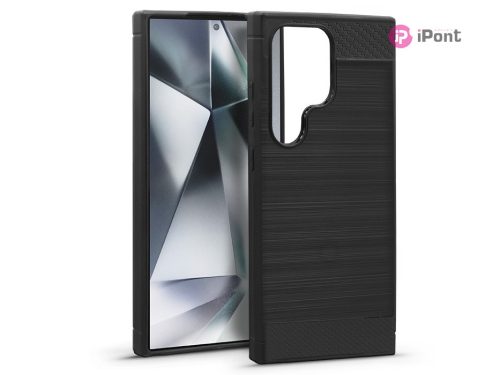 Haffner Carbon szilikon tok - Samsung SM-S928 Galaxy S24 Ultra - fekete