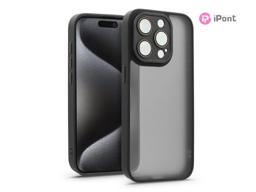 Haffner Variete tok kameravédő lencsevédő üveggel - Apple iPhone 15 Pro - fekete