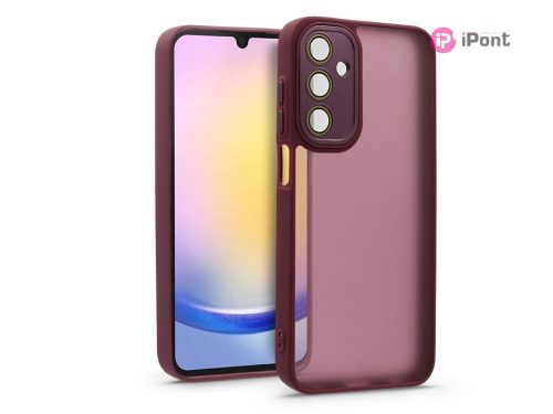 Haffner Variete tok kameravédő lencsevédő üveggel - Samsung SM-A256 Galaxy A25 5G - bíbor