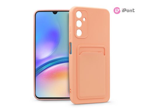 Samsung SM-A057F Galaxy A05s szilikon hátlap kártyatartóval - Card Case -       rózsaszín