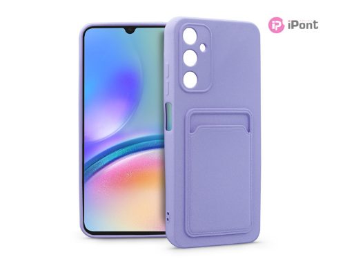 Samsung SM-A057F Galaxy A05s szilikon hátlap kártyatartóval - Card Case - lila
