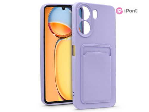 Xiaomi Redmi 13C szilikon hátlap kártyatartóval - Card Case - lila