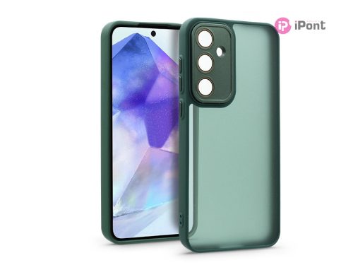 Haffner Variete tok kameravédő lencsevédő üveggel - Samsung SM-A556 Galaxy A55 5G - sötétzöld