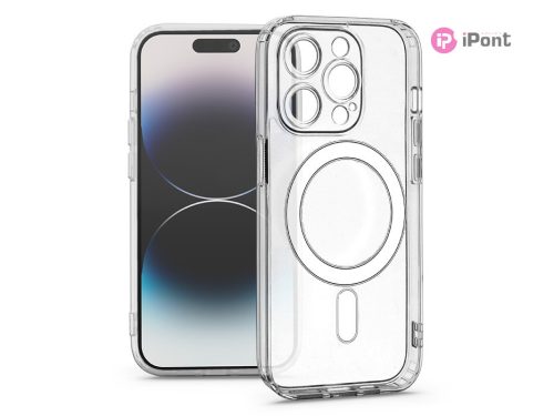 Haffner Frost Mag Cover kameravédős szilikon tok - Apple iPhone 14 Pro - átlátszó