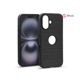 Haffner Carbon szilikon tok - Apple iPhone 16 - fekete