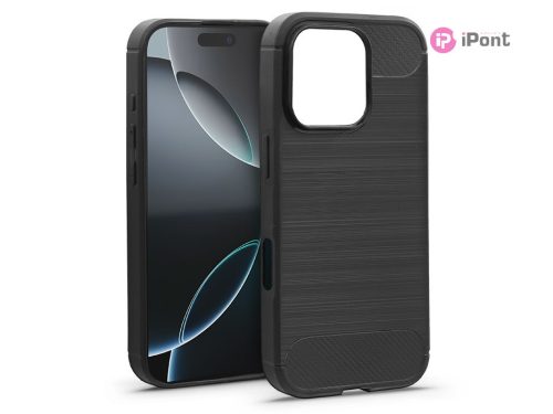 Haffner Carbon szilikon tok - Apple iPhone 16 Pro Max - fekete