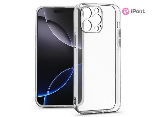Haffner Clear Case kameravédős szilikon tok - Apple iPhone 16 Pro - átlátszó