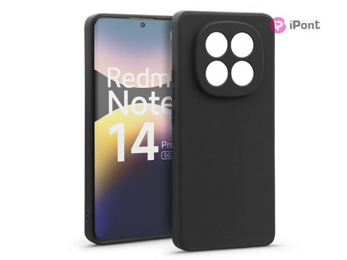 Haffner Matt szilikon tok - Xiaomi Redmi Note 14 Pro Plus 5G - fekete