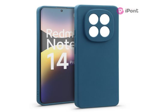 Haffner Matt szilikon tok - Xiaomi Redmi Note 14 Pro 4G - kék