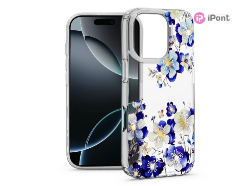 Haffner IMD Floral szilikon tok - Apple iPhone 16 Pro - átlátszó