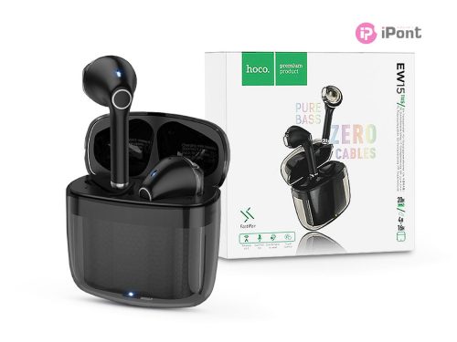 HOCO TWS Bluetooth sztereó headset v5.1 + töltőtok - HOCO EW15 True Wireless    Earphones with Charging Case - fekete