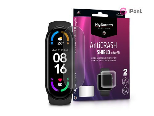 Xiaomi Mi Smart Band 5/Mi Smart Band 6 ütésálló képernyővédő fólia - MyScreen   Protector AntiCrash Shield Edge3D - 2 db/csomag - átlátszó