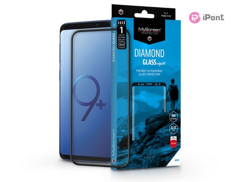 Samsung G965F Galaxy S9 Plus edzett üveg képernyővédő fólia ívelt kijelzőhöz - MyScreen Protector Diamond Glass Edge3D - black