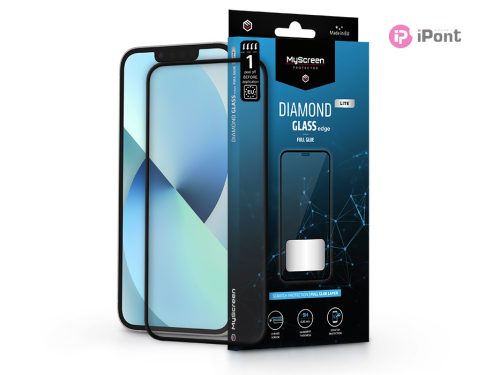 Apple iPhone 13 Mini edzett üveg képernyővédő fólia - MyScreen Protector Diamond Glass Lite Edge2.5D Full Glue - black