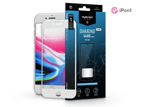 Apple iPhone 6/iPhone 6S edzett üveg képernyővédő fólia - MyScreen Protector    Diamond Glass Lite Edge2.5D Full Glue - fehér