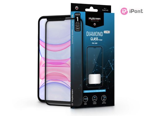 Apple iPhone XR/iPhone 11 edzett üveg képernyővédő fólia - MyScreen Protector   Diamond Glass Lite Edge2.5D Full Glue - fekete