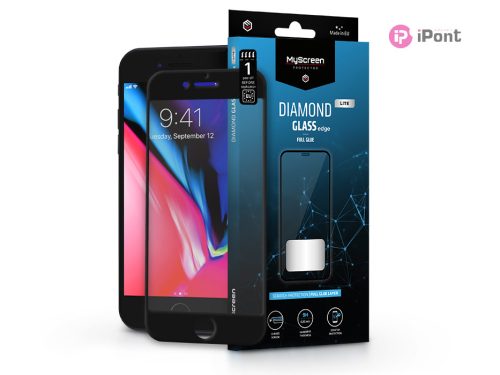 Apple iPhone 7/iPhone 8/SE 2020/SE 2022 edzett üveg képernyővédő fólia -        MyScreen Protector Diamond Glass Lite Edge2.5D Full Glue - black